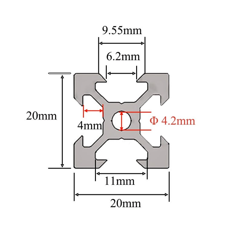 Iverntech 4PCS 400mm 2020 V Slot Aluminum Extrusion 15.74 inches Black Aluminum Profile European Standard Anodized Linear Rail for DIY 3D Printer and CNC Machines - Image 2